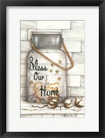 Glass Luminary Bless Our Home Framed Print