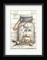 Glass Luminary Bless All Who Gather Framed Print
