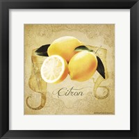 Vintage Lemons Citron Framed Print