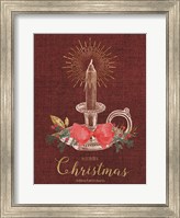 Burlap Vintage Christmas Tall Candlestick Fine Art Print