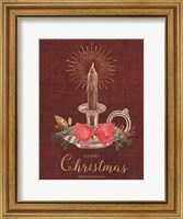 Burlap Vintage Christmas Tall Candlestick Fine Art Print