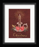 Burlap Vintage Christmas Tall Candlestick Fine Art Print