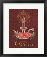 Burlap Vintage Christmas Tall Candlestick Fine Art Print