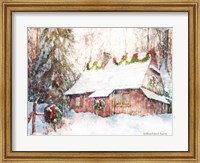Snowy Christmas Cabin Fine Art Print