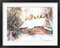 Snowy Christmas Cabin Fine Art Print
