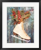 Winter Skate with Floral Spray Fine Art Print