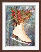 Winter Skate with Floral Spray Fine Art Print