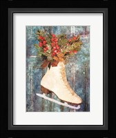 Winter Skate with Floral Spray Fine Art Print