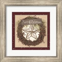 Christmas Barn Star Wreath Fine Art Print