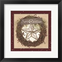 Christmas Barn Star Wreath Fine Art Print