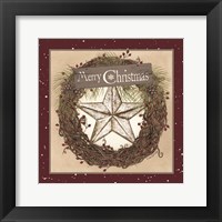 Christmas Barn Star Wreath Fine Art Print