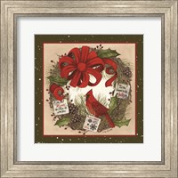 Cardinal Christmas Wreath Fine Art Print