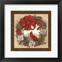 Cardinal Christmas Wreath Fine Art Print