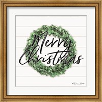 Merry Christmas Boxwood Wreath Fine Art Print
