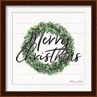 Merry Christmas Boxwood Wreath Fine Art Print