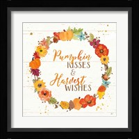 Harvest Wishes II on Wood Framed Print
