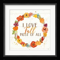 Harvest Wishes I on Wood Framed Print