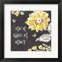 Bee Happy III Black Fine Art Print