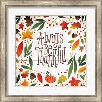 Harvest Time Always Be Thankful Shiplap Sq Fine Art Print