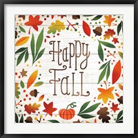 Harvest Time Happy Fall Shiplap Sq Fine Art Print