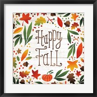 Harvest Time Happy Fall Shiplap Sq Fine Art Print