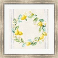 Floursack Lemons V Navy Fine Art Print