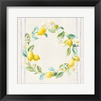 Floursack Lemons V Navy Framed Print