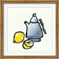Tea and Lemons Navy Fine Art Print