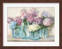 Hydrangeas in Glass Jar Pastel Crop Fine Art Print