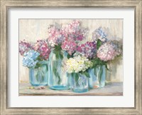 Hydrangeas in Glass Jar Pastel Crop Fine Art Print