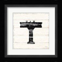 Shiplap Bath II Framed Print