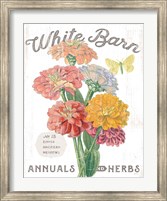 White Barn Flowers V Fine Art Print