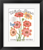White Barn Flowers III Fine Art Print