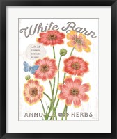 White Barn Flowers III Fine Art Print