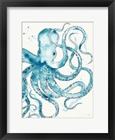 Deep Sea VIII v2 Teal Framed Print