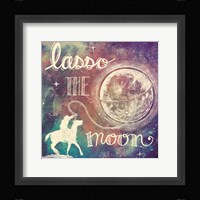 Universe Galaxy Lasso the Moon Framed Print