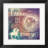 Universe Galaxy Lasso the Moon Framed Print