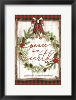 Peace on Earth Buffalo Plaid Fine Art Print