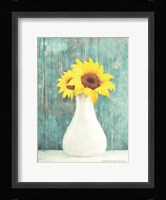 Sunflower White Vase Fine Art Print