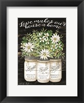 White Jars - Love Makes Our House a Home Fine Art Print