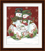 Snowman Parents with Baby Fine Art Print