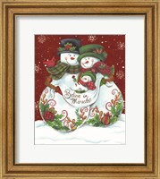 Snowman Parents with Baby Fine Art Print