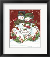 Snowman Parents with Baby Fine Art Print