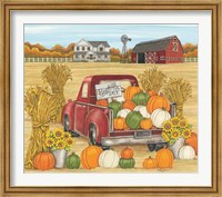 Pumpkins for Sale Red Truck Farm Fine Art Print
