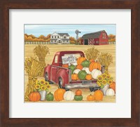 Pumpkins for Sale Red Truck Farm Fine Art Print