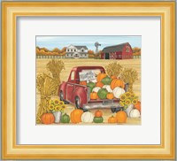 Pumpkins for Sale Red Truck Farm Fine Art Print