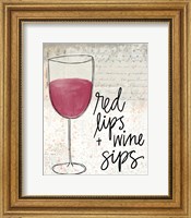 Red Lips & Wine Sips Fine Art Print