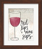 Red Lips & Wine Sips Fine Art Print