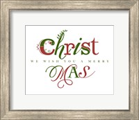 Red and Green Merry Christmas Fine Art Print