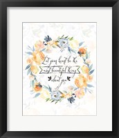 Let Your Heart Floral Wreath Fine Art Print